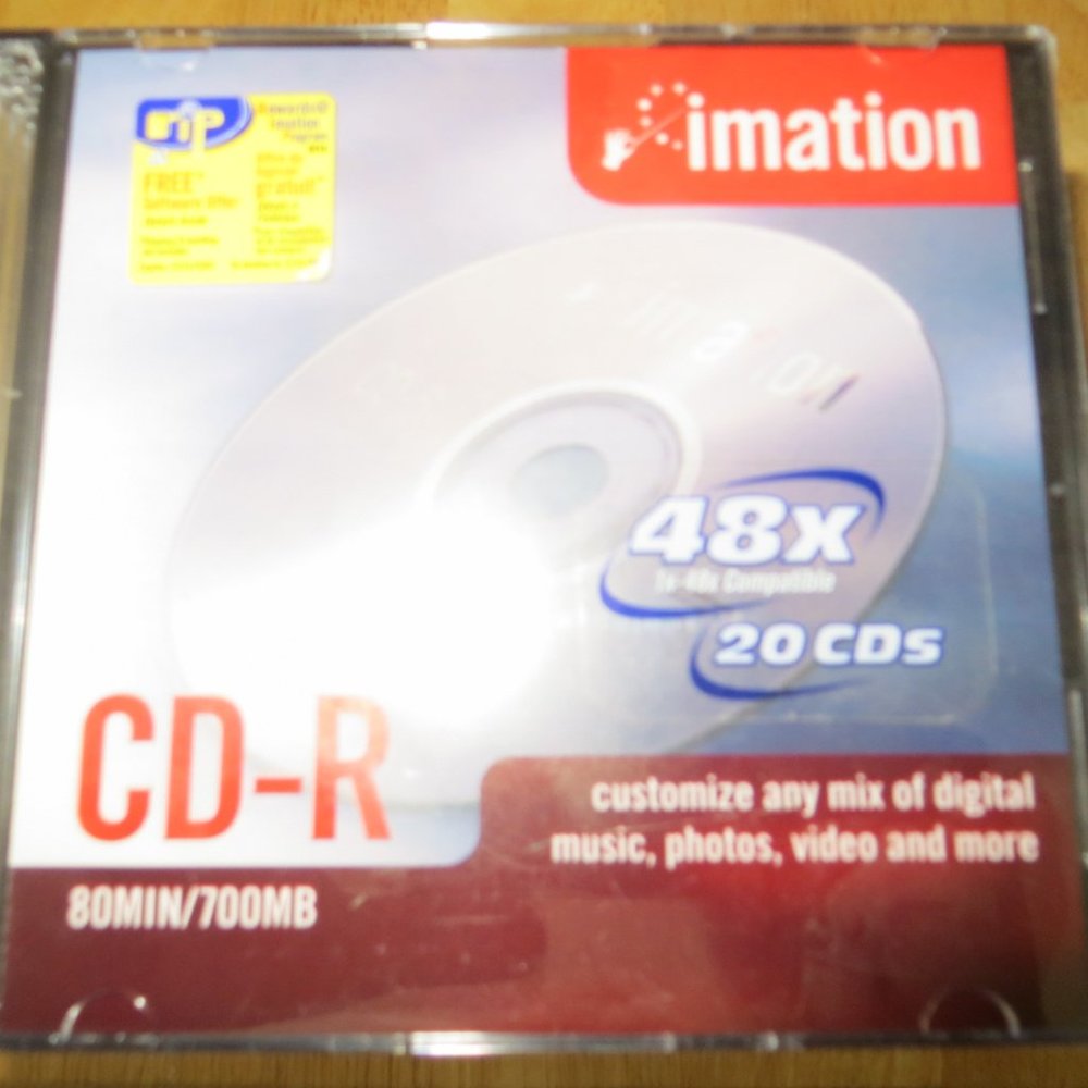 20 Pack Imation 80min/700MB CD-R with Slim Jewel Cases
